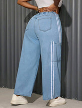 Jean holgado doble rayas